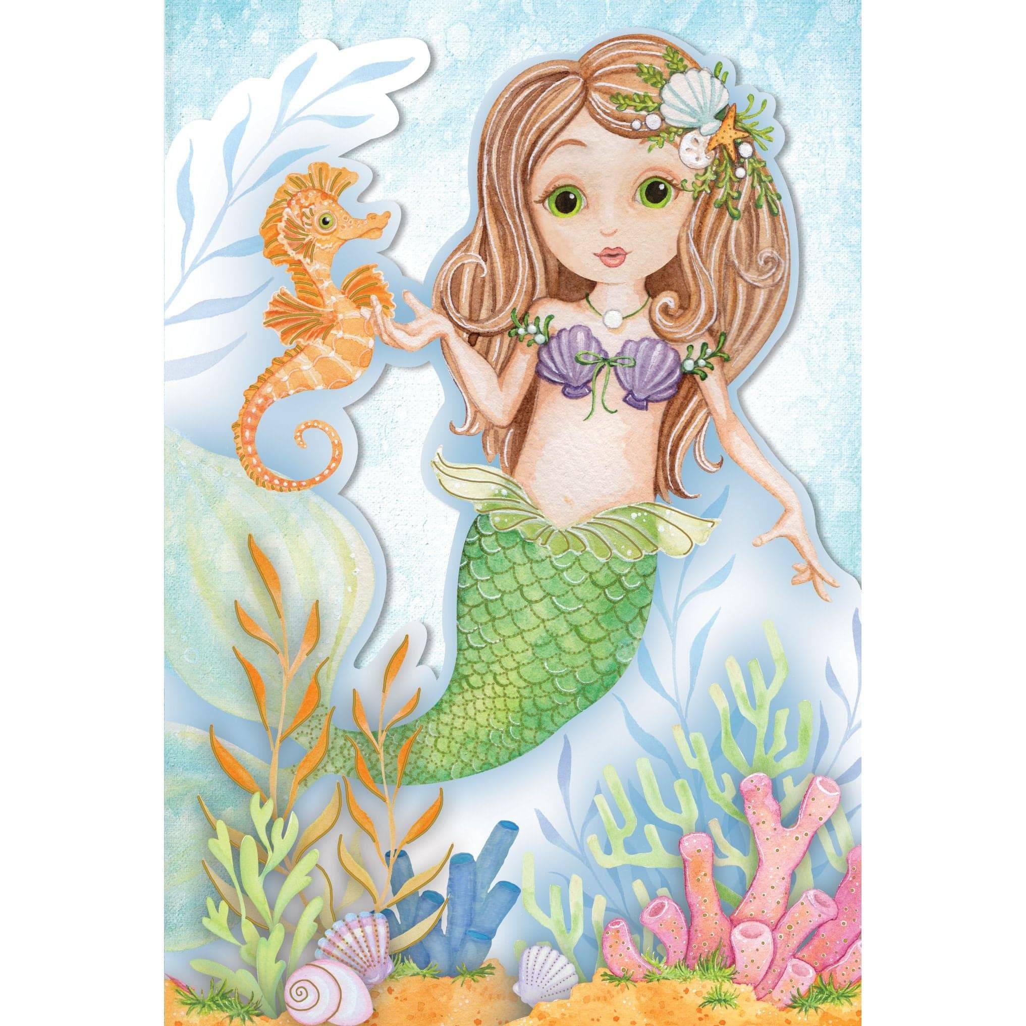 Colorful mermaid birthday card from Pictura's everyday cards collection featuring vibrant ocean-themed illustrations.
